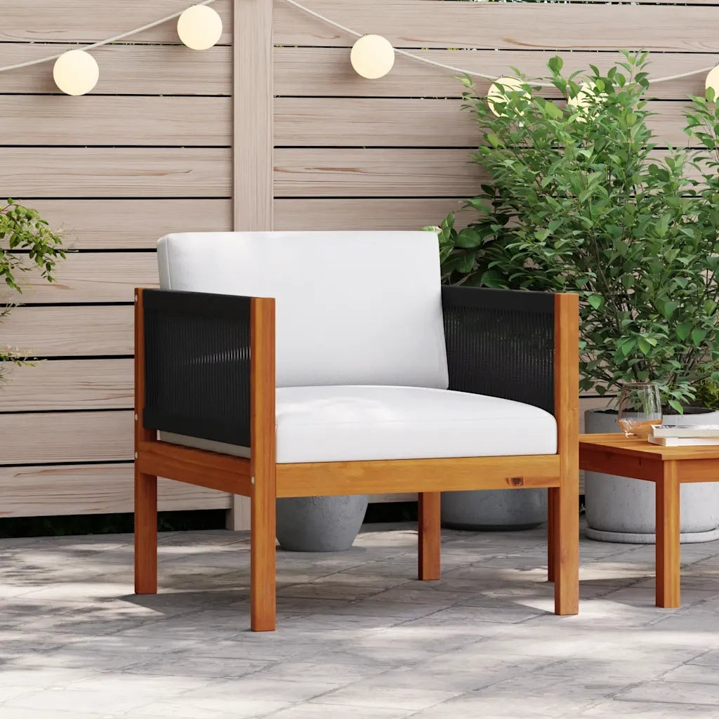 Sedia da Giardino con Cuscino in Legno Massello di Acacia CFW6308558