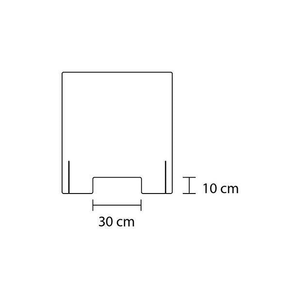 Domo Utility F FRA-190150 Divisore di Protezione in Polistirene Trasparente con Fessura Passa-Documenti 30 cm Autoportante ad Incastro colore Trasparente