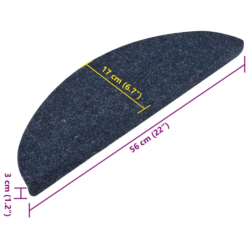 Tappeti Adesivi per Scale 15 pz 56x17x3 cm Blu 136393