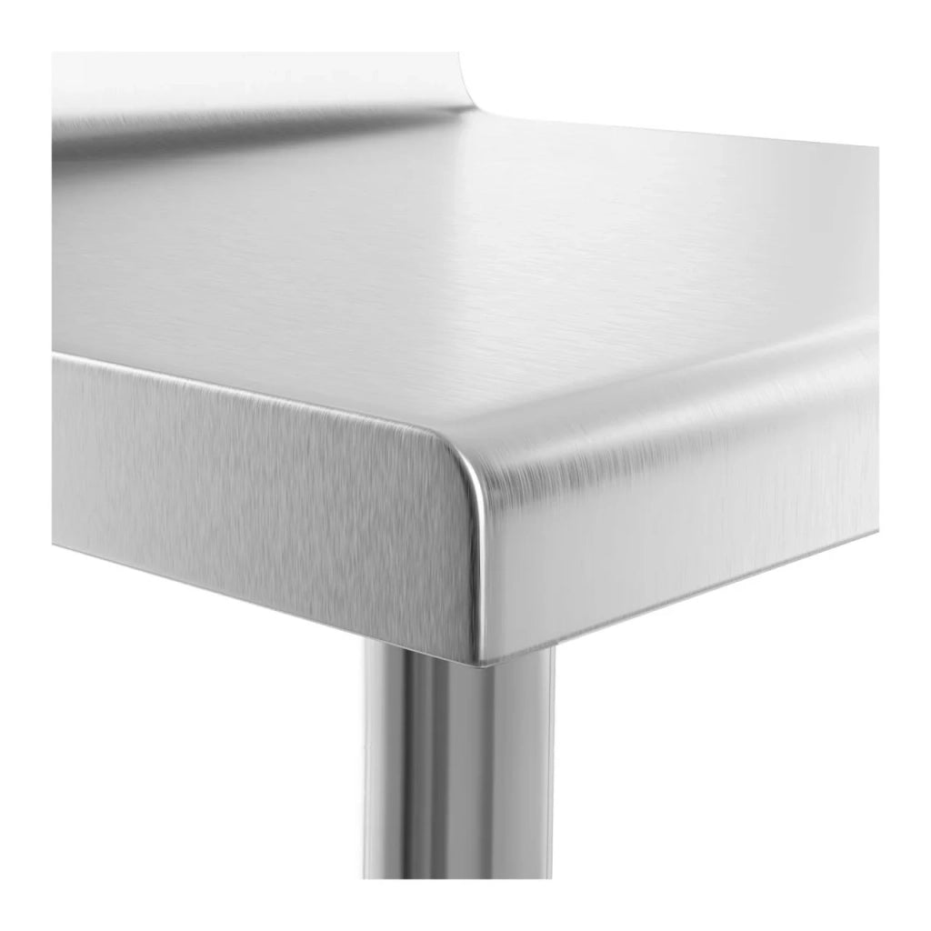 Tavolo da lavoro professionale in acciaio inox da cucina 80 x 60 cm con bordo rialzato portata 190 kg 14_0003663/2