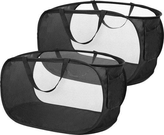 Asciugamani per bagno pieghevoli 36 x 36 x 58 cm di mesh - 2 pezzi per bagno e camera da letto.