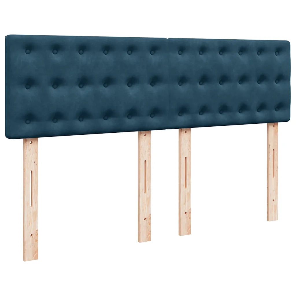 Giroletto a Molle con Materasso Blu Scuro 140x200 cm in Velluto 3286346