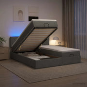 Letto Ottomano con Materasso e LED Grigio Scuro 200 x 200 cm 3457302