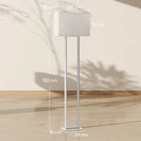 Lampada da Terra da 150 cm con 3 Modalità, Luminosità Regolabile e Interruttore a Pedale, Bianco