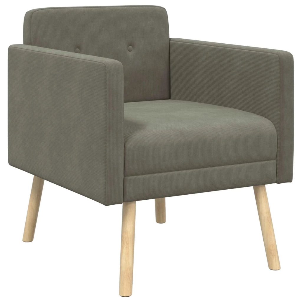 Sedia d'accento Grigio Chiaro Tessuto in velluto a coste 42044808