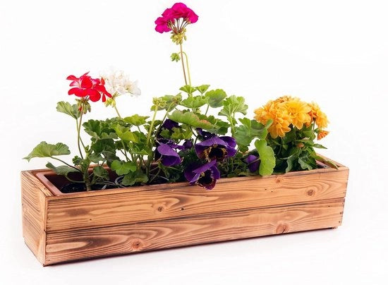 Cassa per fiori in legno con sistema di autoirrigazione - 55 cm