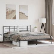 Giroletto con Testiera-Struttura Letto con testiera in Metallo Nero 183x213 cm 155704
