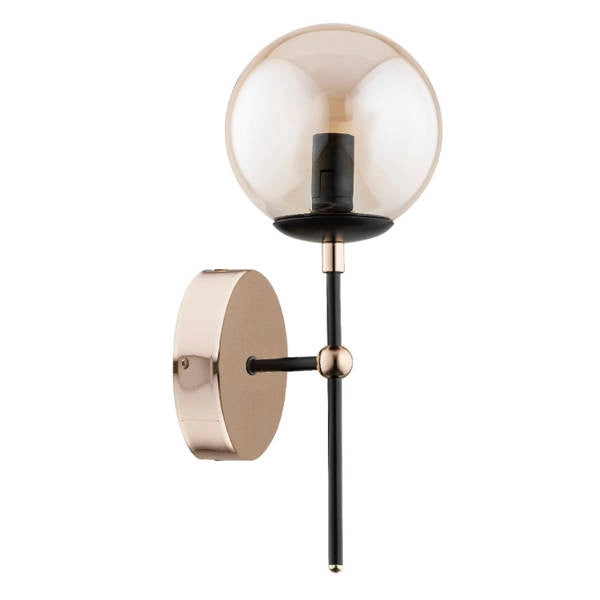 Applique moderna nera sfera vetro TANOS 1xE14 10W Alfa