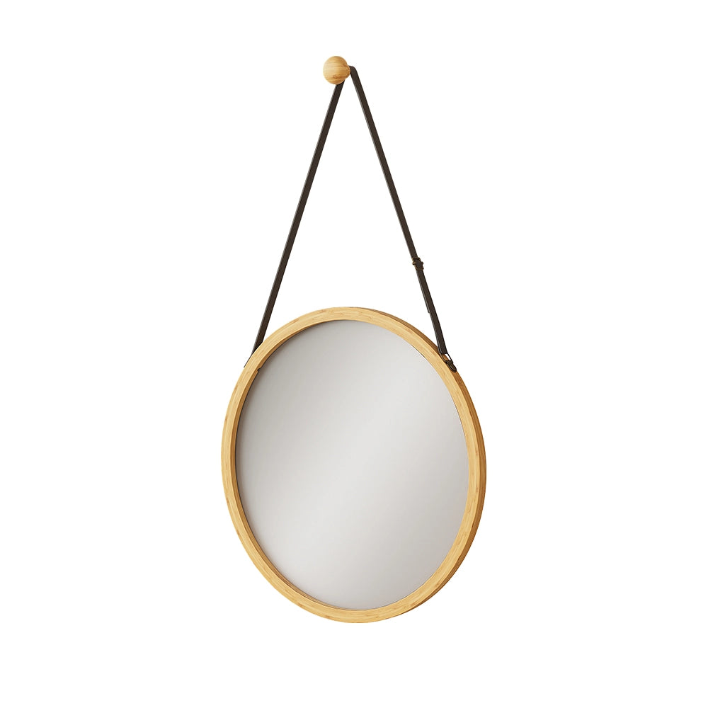 Vicco Specchio bagno Bambù 38 x 38 cm con cinturino regolabile