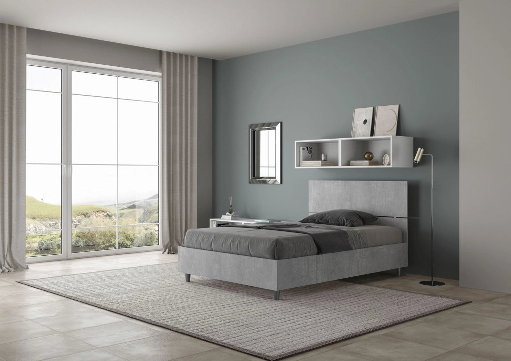 BS COM Letto una piazza e mezza senza rete 120x190 testata dritta cemento