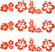Decorazioni per Auto e Motocicletta - Hibiscus in Rame Riflettente - Rosso - Sticker per Porte e Pareti
