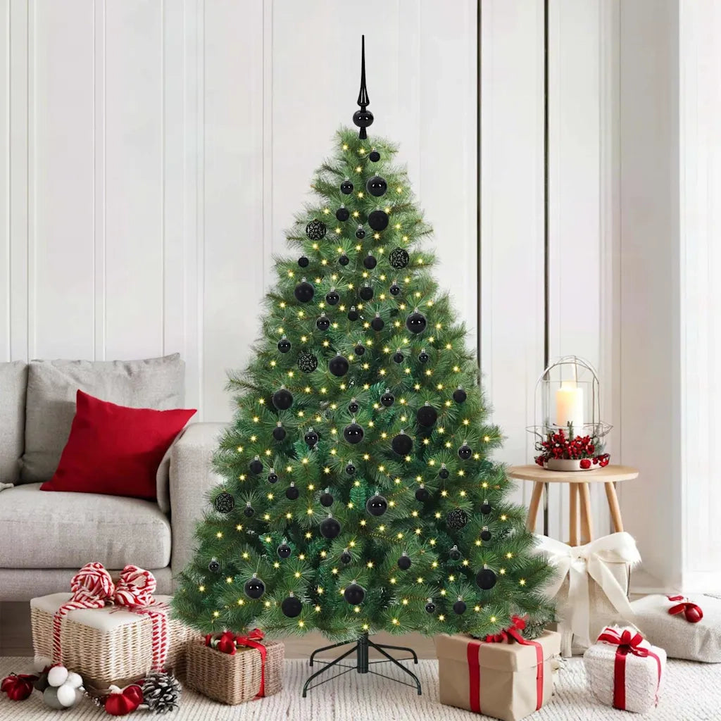 Albero di Natale | Decorazioni natalizie artificiale con 300 LED Verde 180 cm PE e PVC