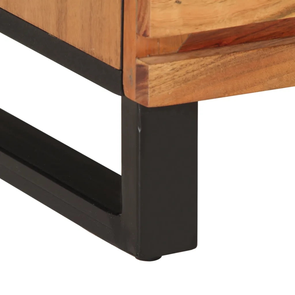 Comodino 40x34x46 cm in Legno Massello di Acacia 377468