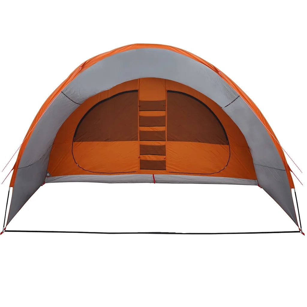 Tenda Tunnel per 8 Persone con tetto-Tenda da campeggio Grigio e arancione