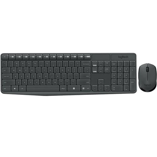 Logitech mk235 combo tastiera e mouse wireless per windows, ricevitore unifying usb 2,4 ghz wireless, 15 tasti fn, lunga durata della batteria, compatibile con pc, laptop - 920-007913
