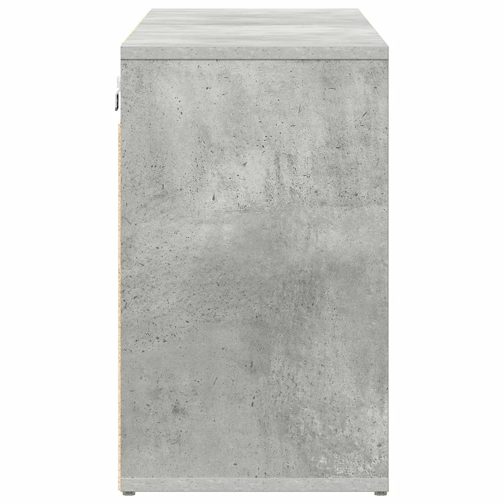 vidaXL Scarpiera Grigio cemento 103 x 30 x 51 cm Legno multistrato
