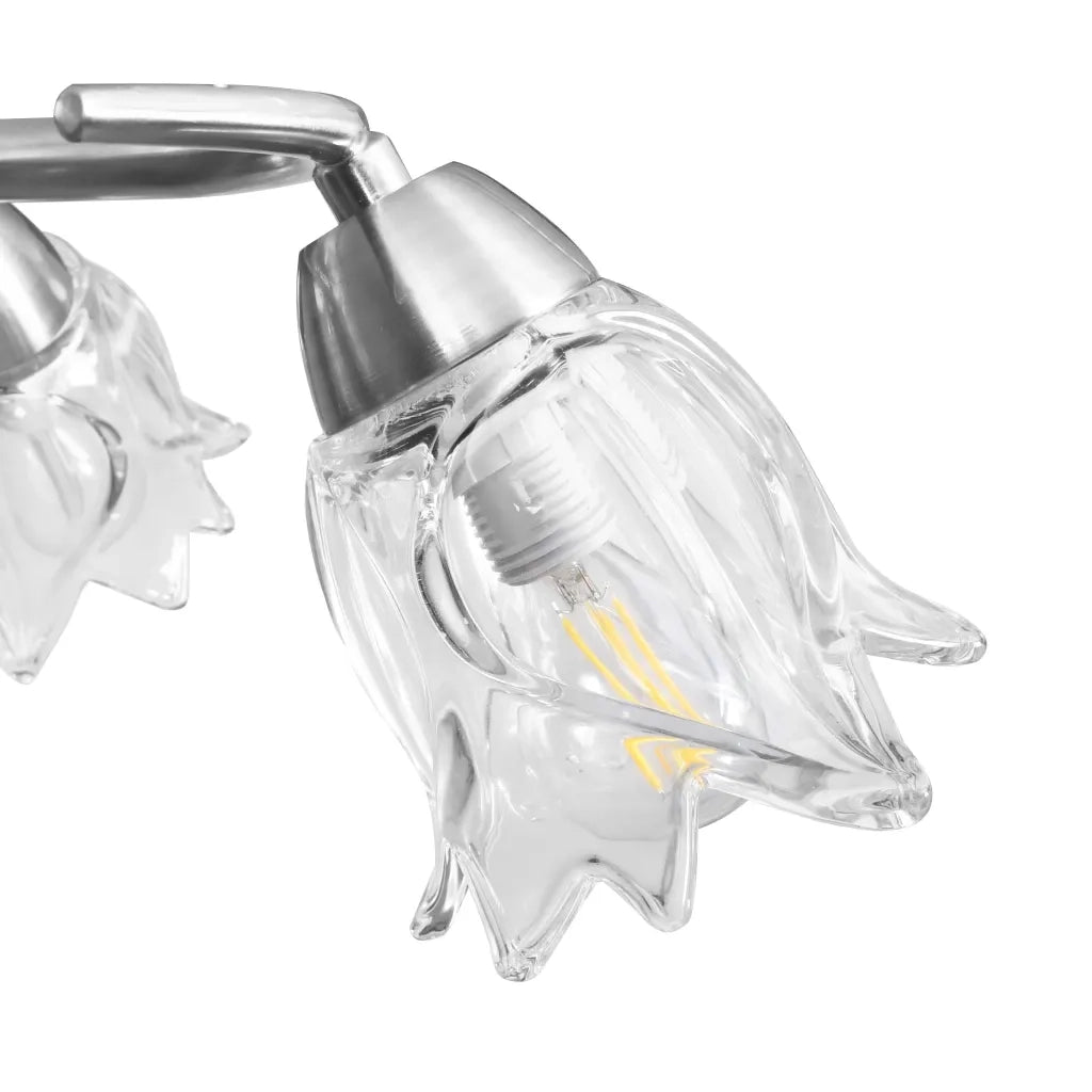 Lampadario con Paralumi in Vetro per 5 Lampadine E14 Tulipano 289233