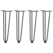 Gambe a forcina per tavolino 4 pz in acciaio naturale 42 cm in acciaio massiccio 4012443