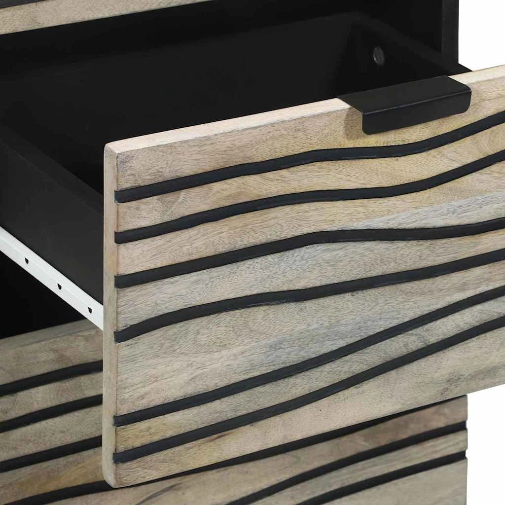 Credenza moderna e pratica 40 x 33 x 75 cm realizzata in legno massello di mango nero 02_0057782