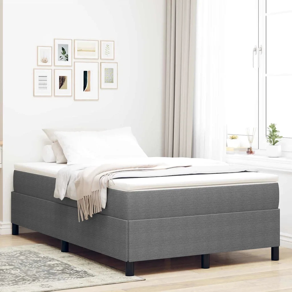 Letto a molle Grigio Chiaro 120 x 190 cm Tessuto in Cords 42006957