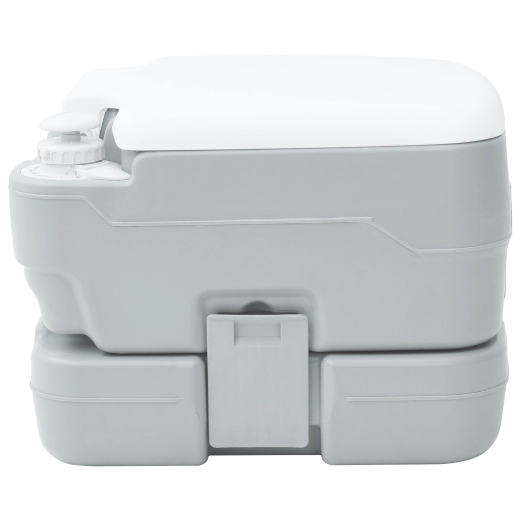 Toilette da Campeggio Portatile  Grigia con Serbatoio Acqua Fresca da 10L e Serbatoio Rifiuti da 10L