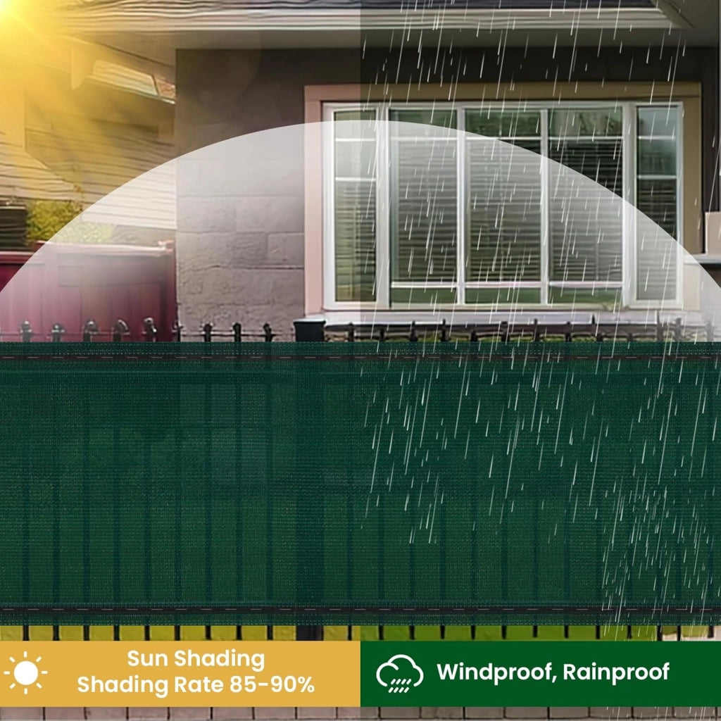 Rete Ombreggiante 1,8x15 m, Frangivista per Recinzione Giardino, Telo Frangivento da Esterno, con Occhielli e Fascette, Resistente alle Intemperie, per Balcone, in HDPE 180g/m², Verde
