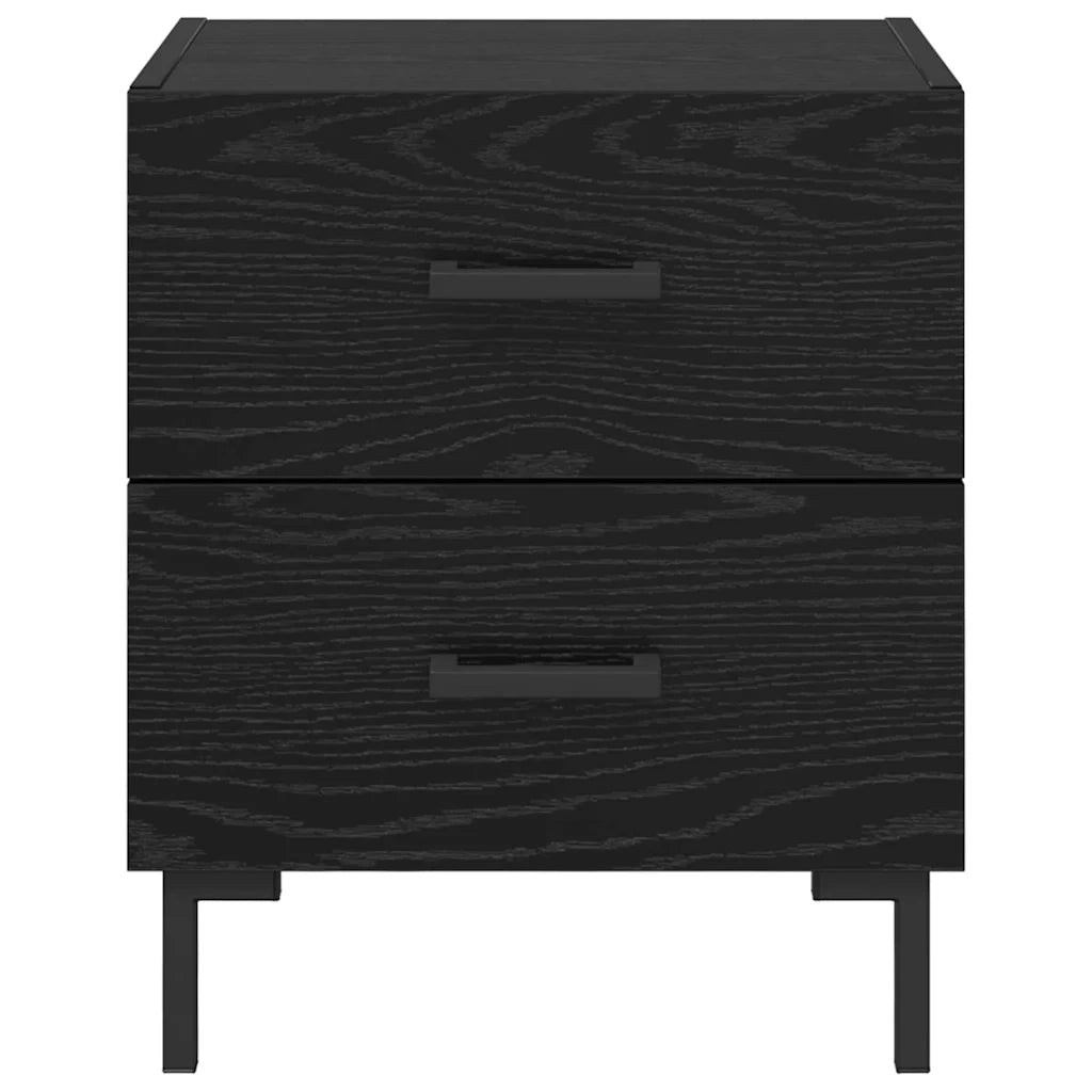 Comodino | Armadio da Notte | Mobiletto da notte con cassetto Rovere Nero 40 x 35 x 47,5 cm