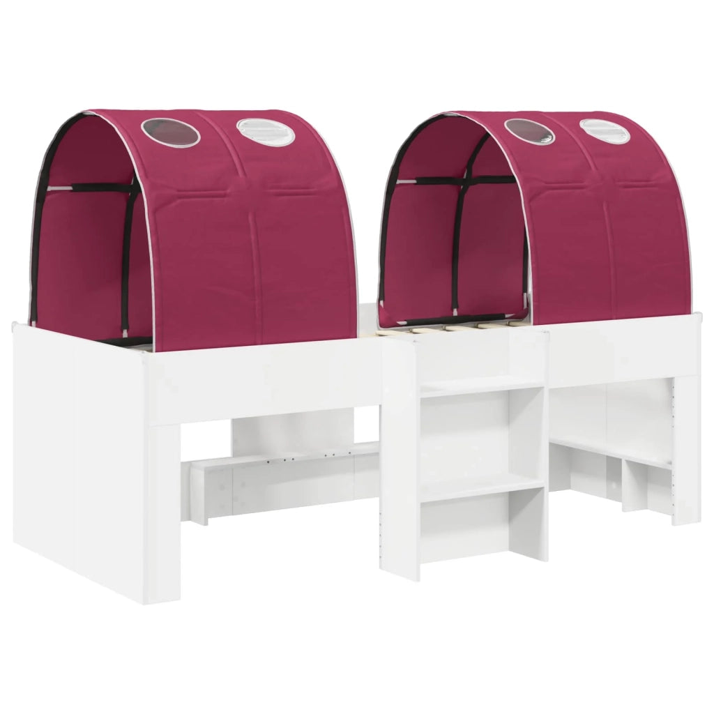 Letto con Tunnel 3 pz Bianco e Rosso Legno ingegnerizzato 3423573