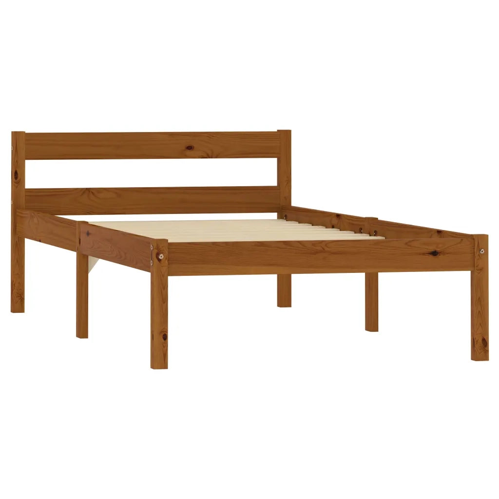 Giroletto senza Materasso Ambrato Legno Massello Pino 90x200 cm 283208