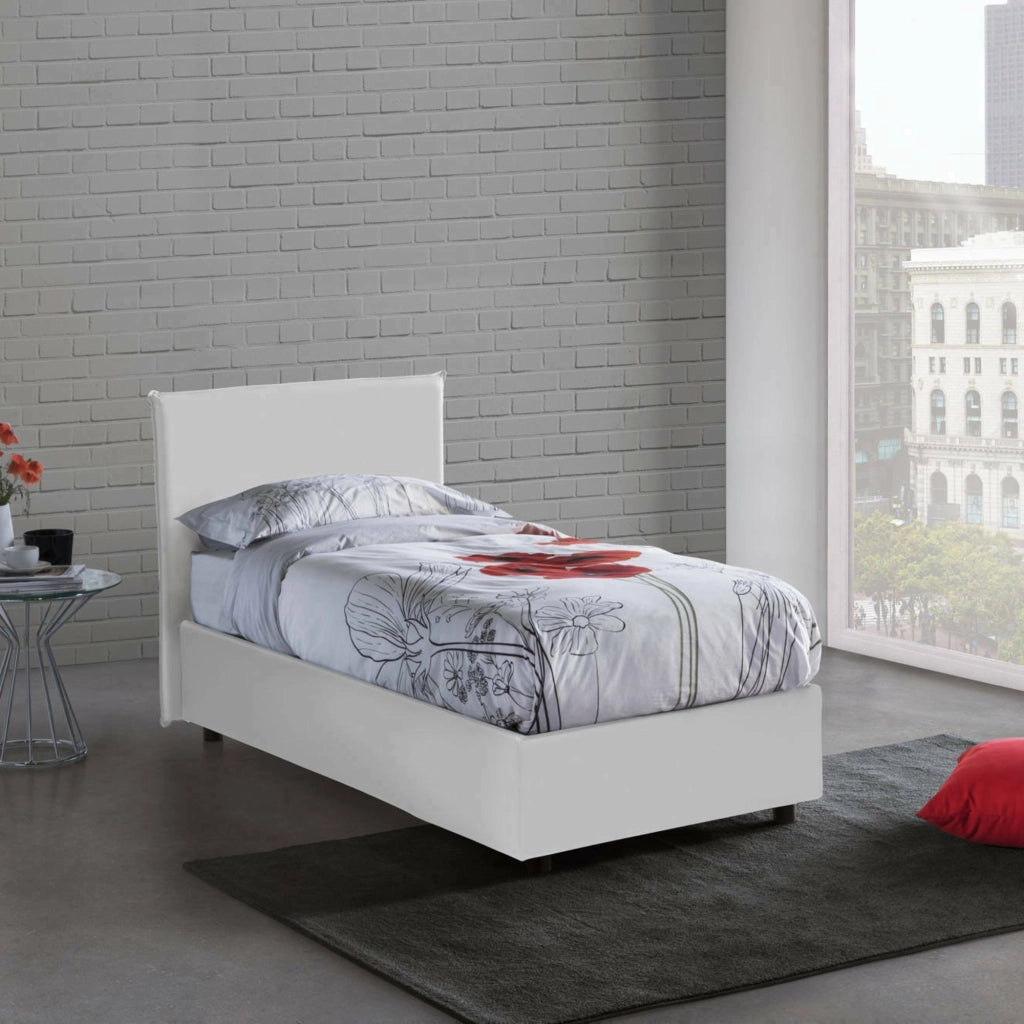Domnitor, Letto Singolo Materasso Incluso Made in Italy, Bianco