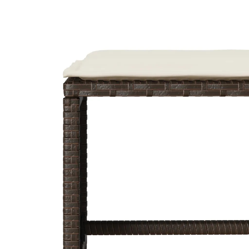 Set Divano da Giardino 4 pz con Cuscini Marrone in Polyrattan 366360