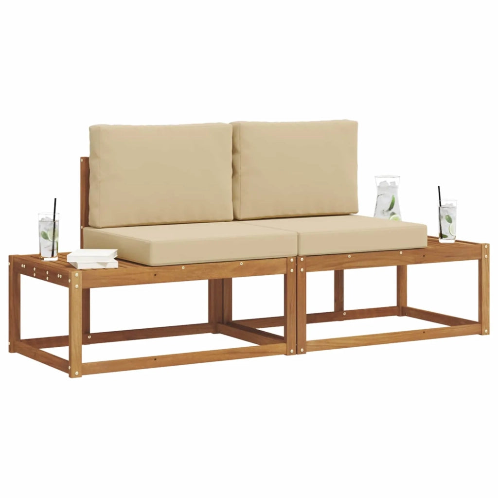Set di divani da esterno con cuscino 2 pcs Naturale