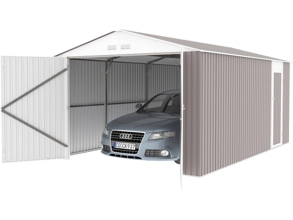 Garage in metallo NEVADA con porta battente - 15,36 m²