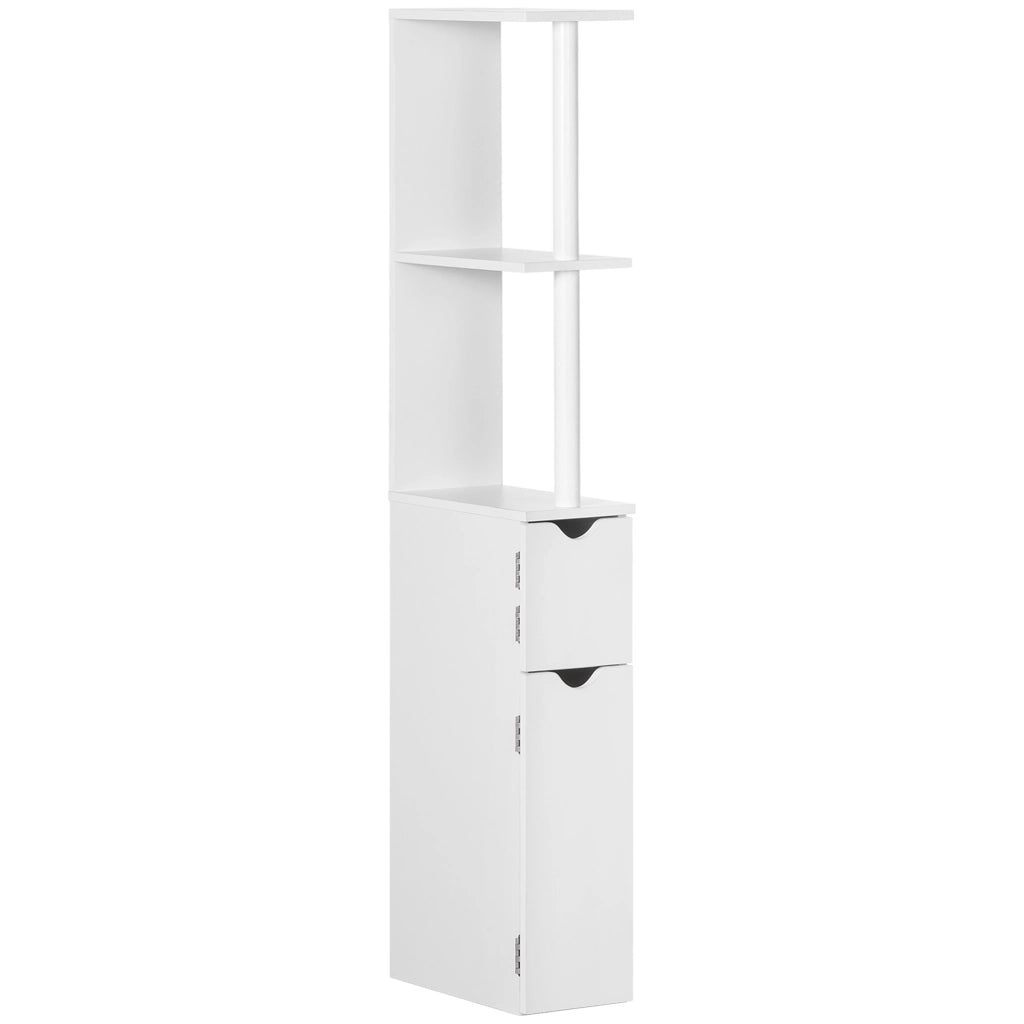 Colonna Bagno con Armadietti e Ripiani ¨C Zephmum ¨C Bianco 15.2x29.8x118 cm