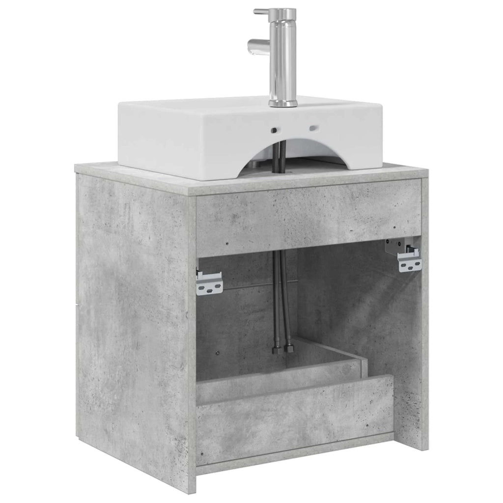 Mobile Lavabo da Parete Grigio Cemento 49,5 x 41 x 62,5 cm 890281
