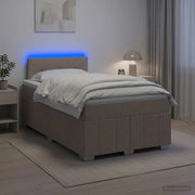 Letto box spring con materasso Tortora 120 x 190 cm Tessuto 3452632