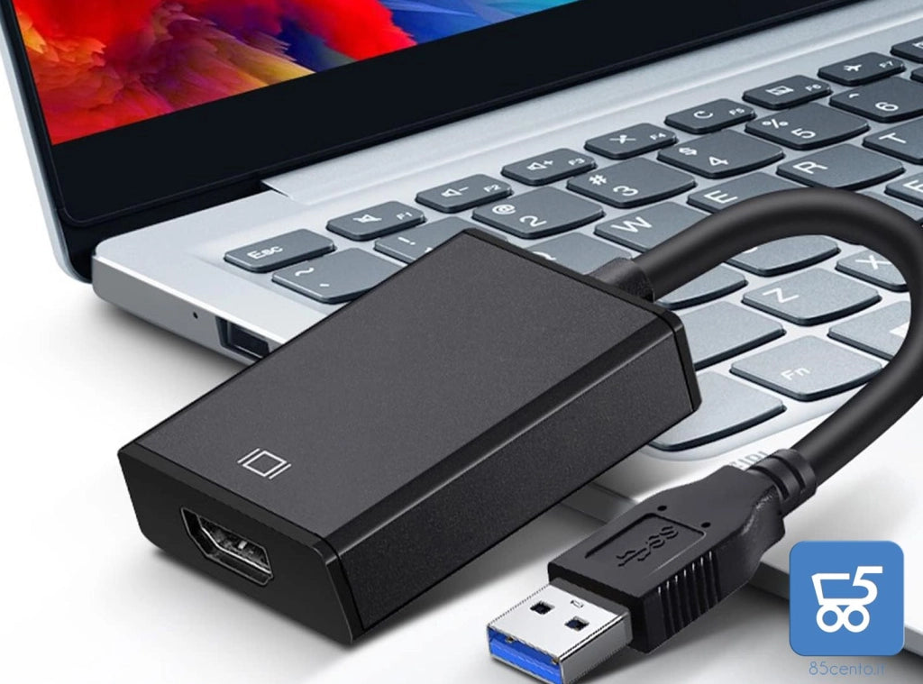 Uscita Video Aggiuntiva - Scheda video Adattatore da USB a HDMI USB 3.0/2.0 Audio Video Adapter HD 1080P per PC Desktop Notebook HDTV TV compatibile con Windows XP/7/8/10/11