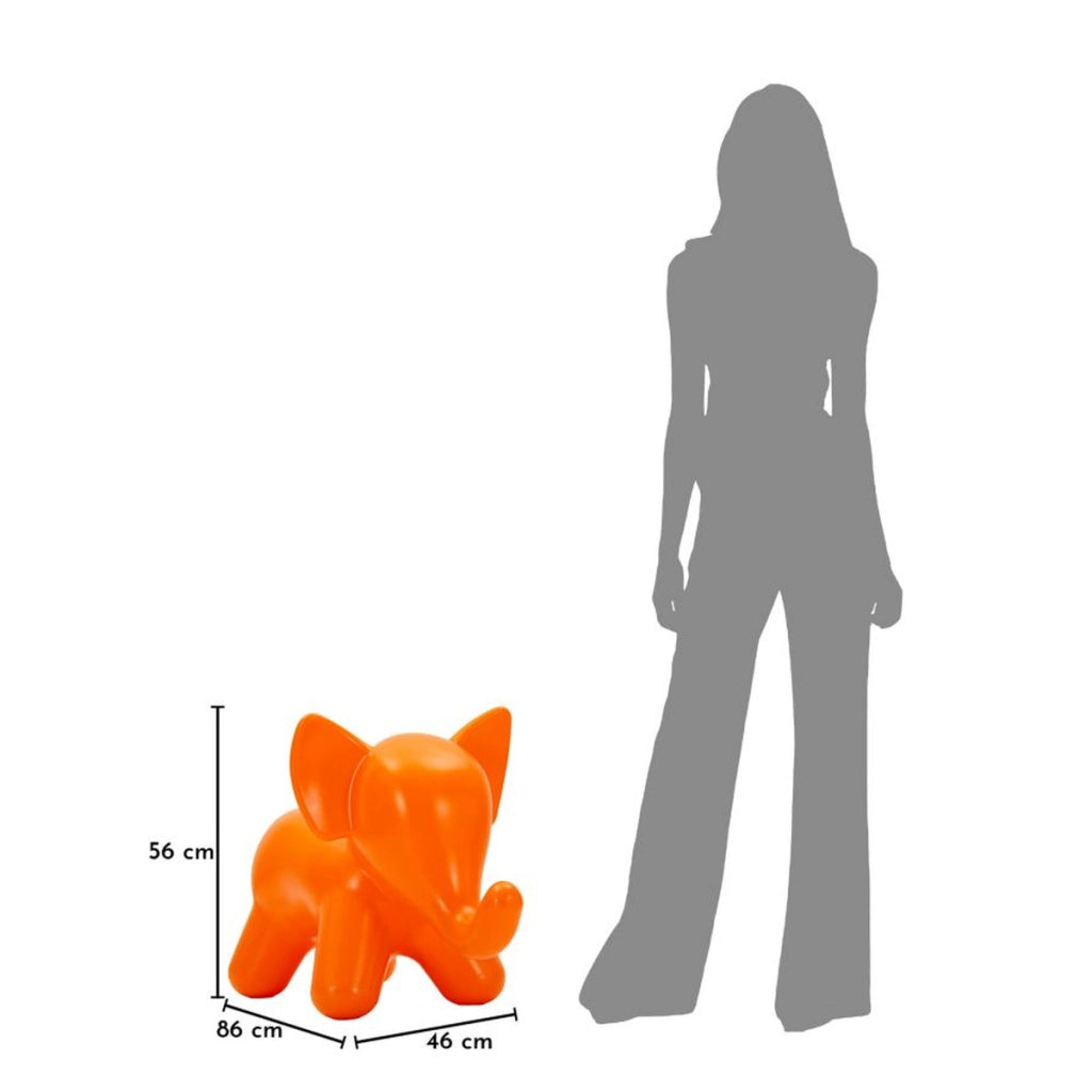 Sgabello Basso Elefante, Arancione, Plastica, 86x46x56 cm