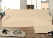 Copridivano Genius Con Penisola Chaise Longue Modello Swing Colore Panna - Destra - Panna