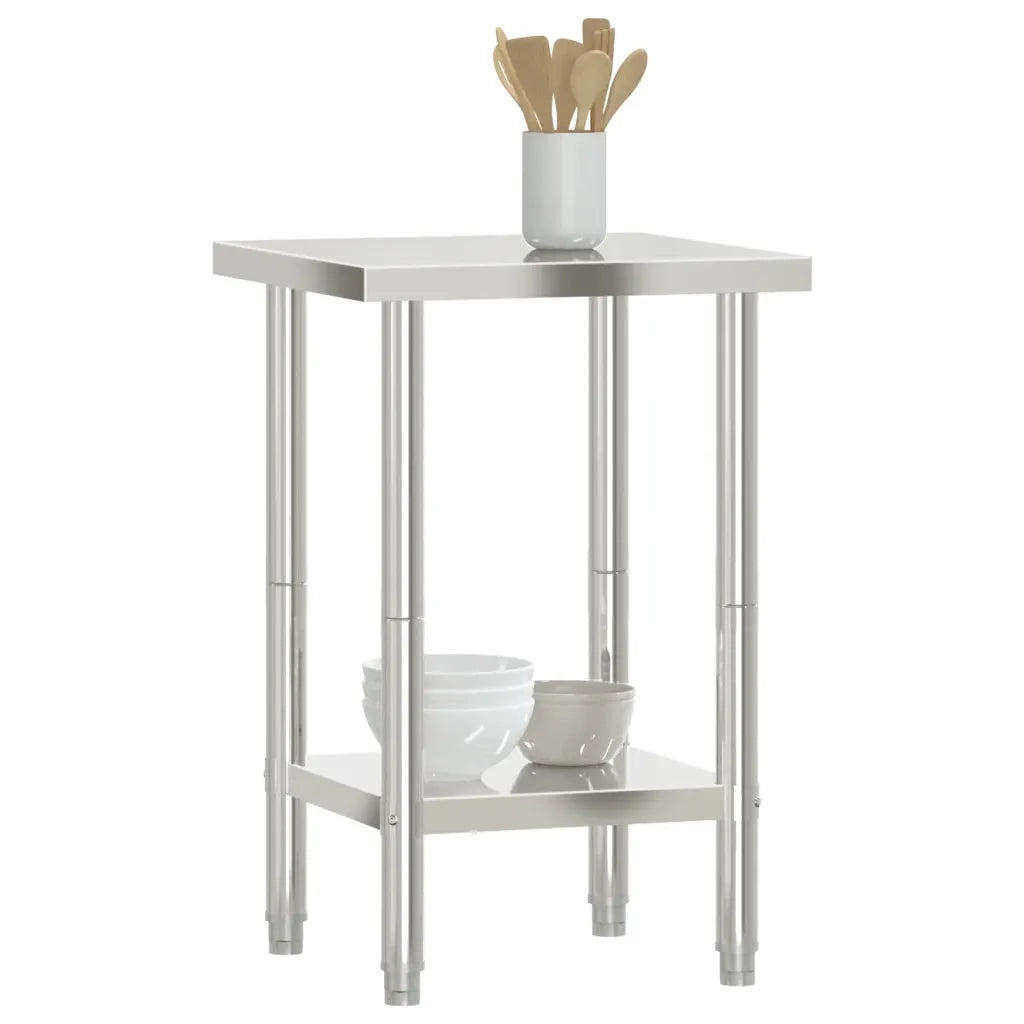 Tavolo da Lavoro da Cucina 55x55x85 cm in Acciaio Inossidabile 376453