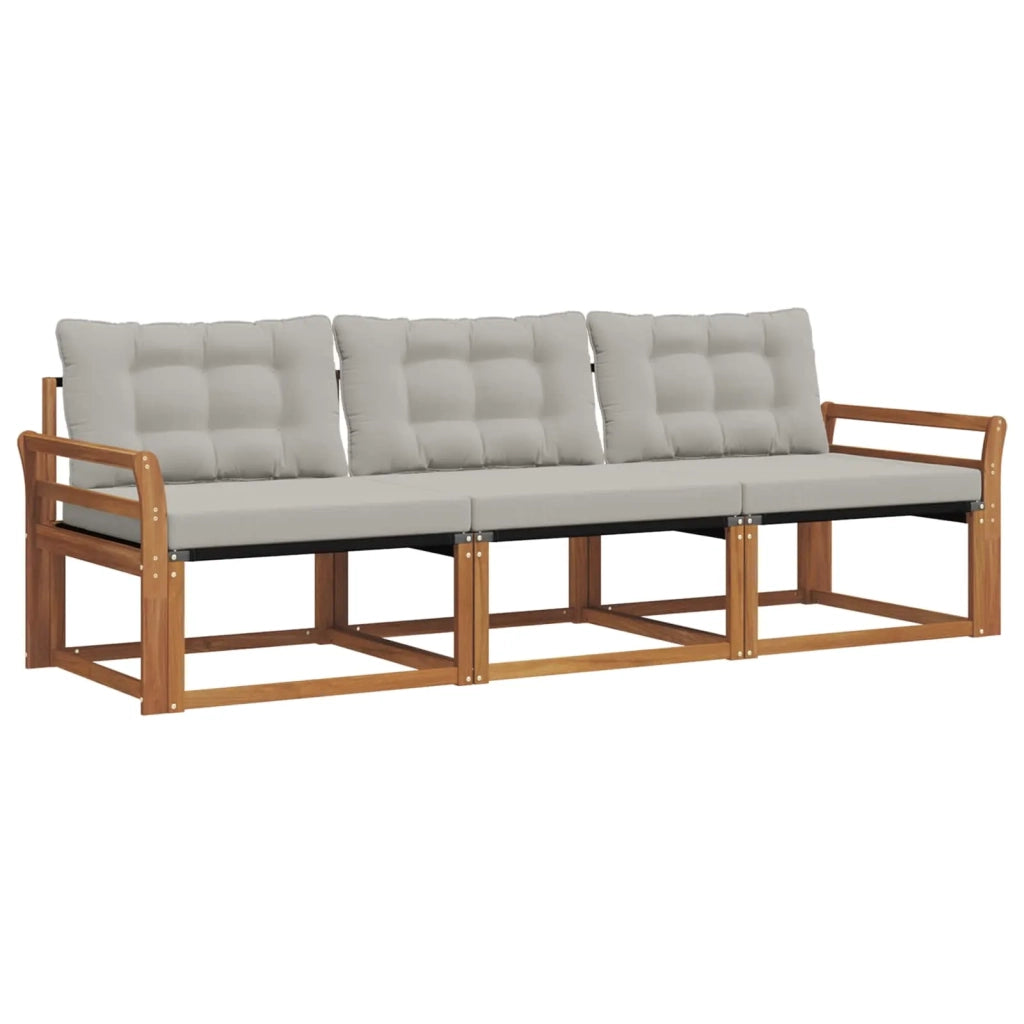Set di divani da esterno 3 pcs Grigio Naturale e Chiaro 3369146