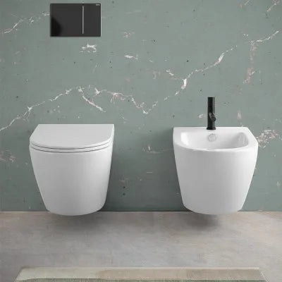 Sanitari sospesi scarico a vortice e copriwc soft-close Tao