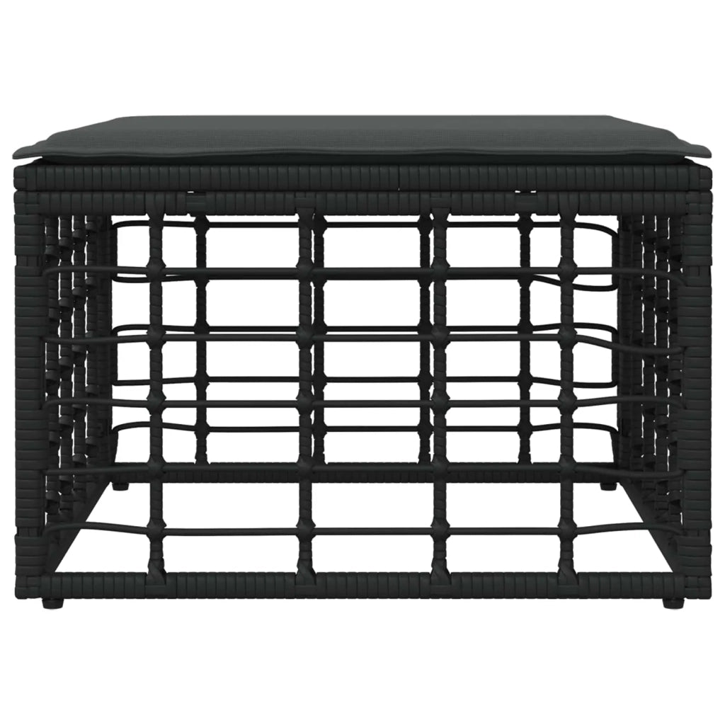 Poggiapiedi da Giardino Nero polyrattan CFW2018849
