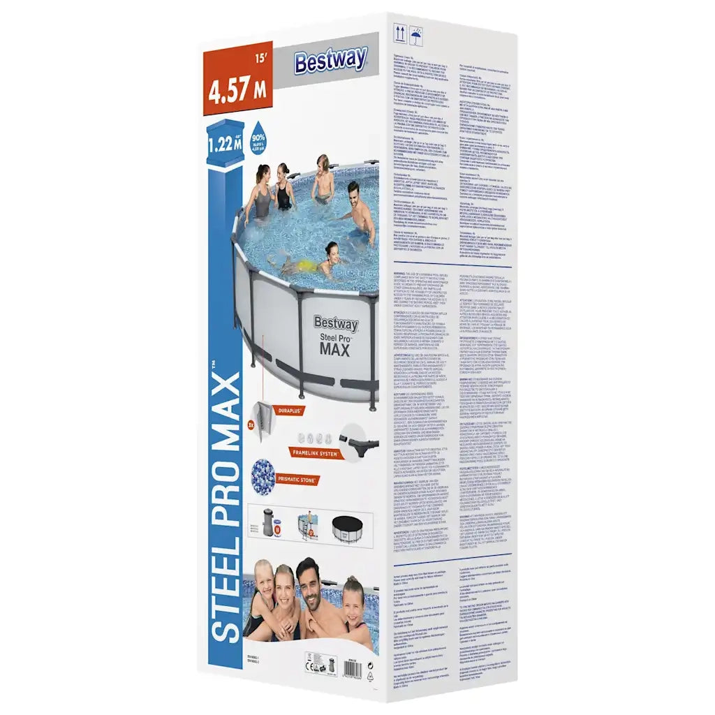Bestway Set Piscina Fuori Terra Steel Pro MAX Rotonda 457x122 cm 92815
