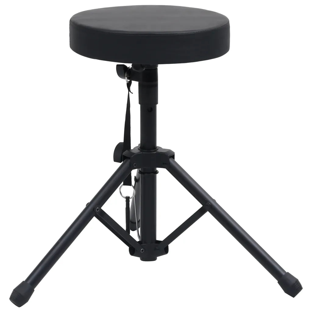 Sgabello per Batteria Regolabile Nero Rotondo 70092