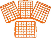 Rack per contenitore di riscaldamento a griglia da 10-13mm colore arancione con 4 pezzi.