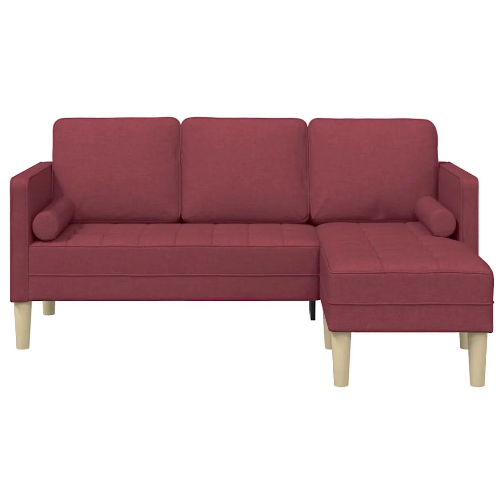 Set di Divano | Divano da soggiorno | Sofa con cuscino Rosso Vino Poliestere