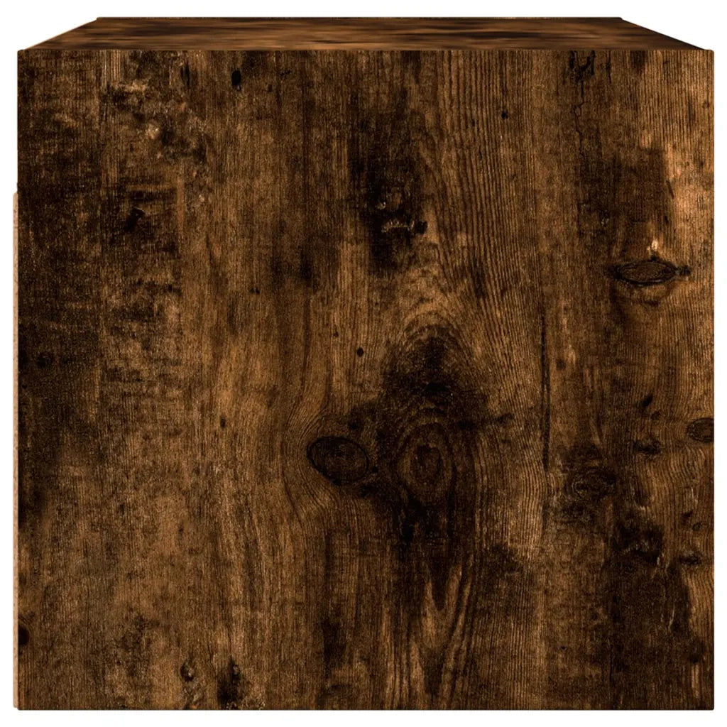 Armadietto a Muro | Mobili a Muro con Ante in Vetro 2 pz Rovere Fumo 68,5x37x35 cm