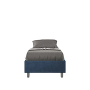 Letto Singolo Sommier 80x210 cm con Rete e Contenitore Azelia Blu