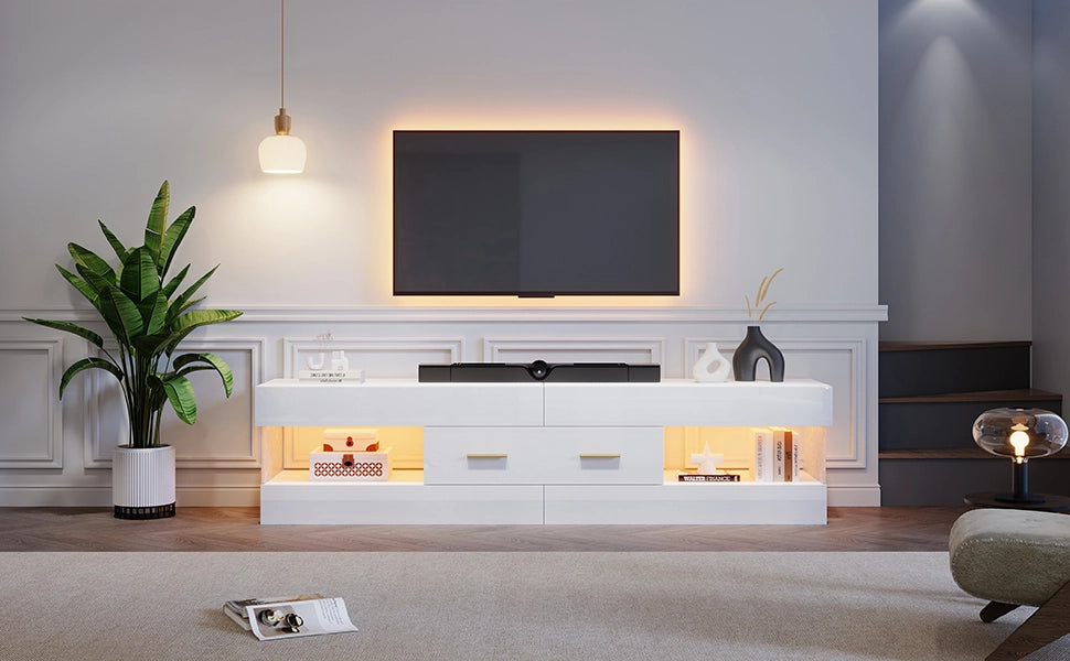 Cassettiera per TV bianca in truciolare lunghezza 152 cm